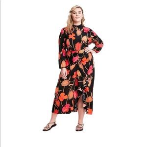 Plus Size Floral Open Back Cascade Ruffle Dress Size 20W/22W - RIXO for Target